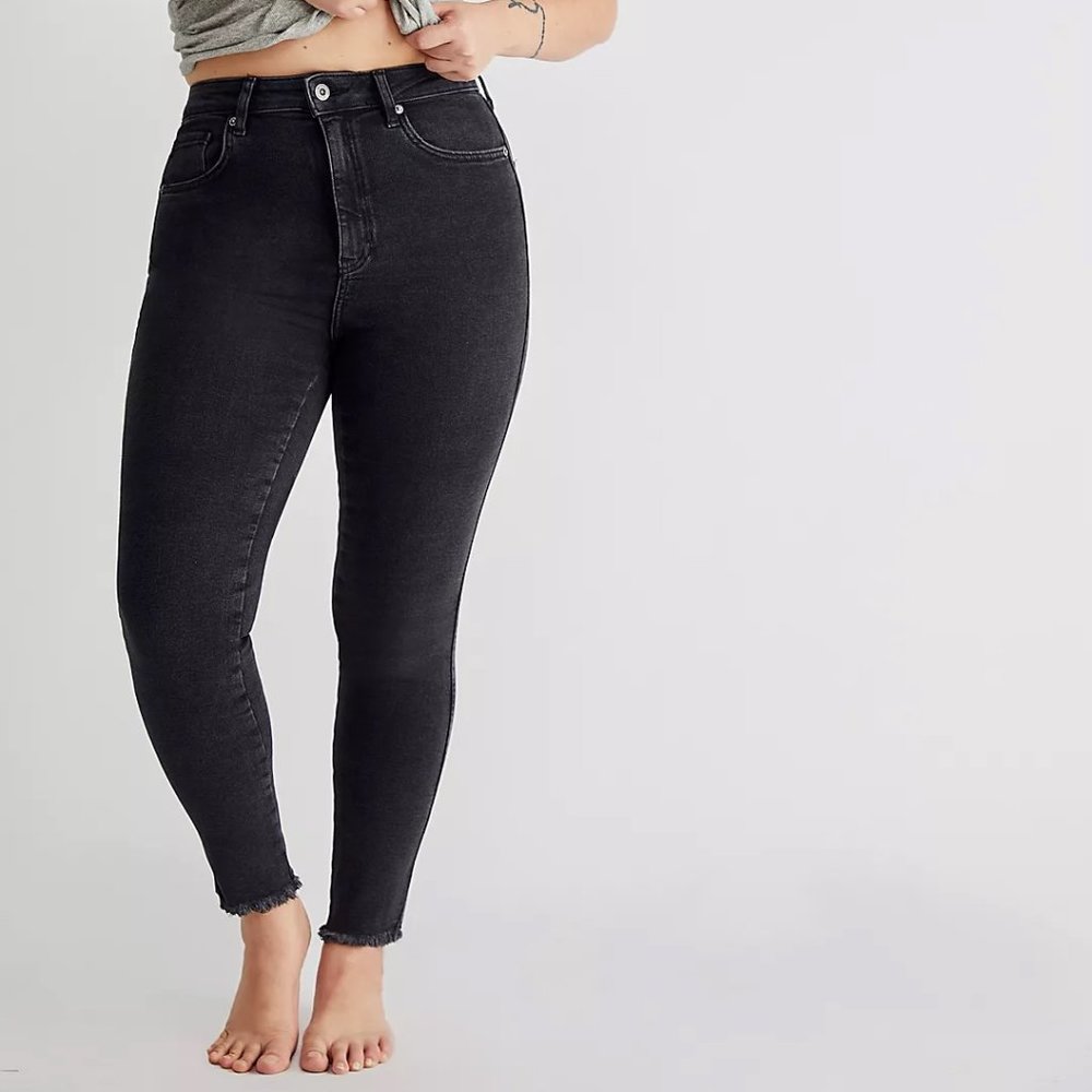 We The Free Womens Denim Jeans Raw High-Rise Jegging Black Size 29